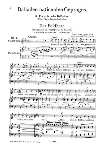 Loewe - 3 historische Balladen, Op. 67 - No. 1 Der Feldherr 
