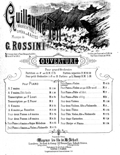 Rossini - Guillaume Tell - Overture For Violin and Piano - Piano Score