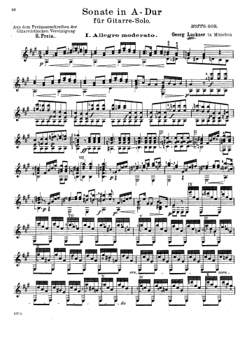 Luckner - Sonata in A major - Score