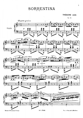Lack - Sorrentina, Op. 96 - Score