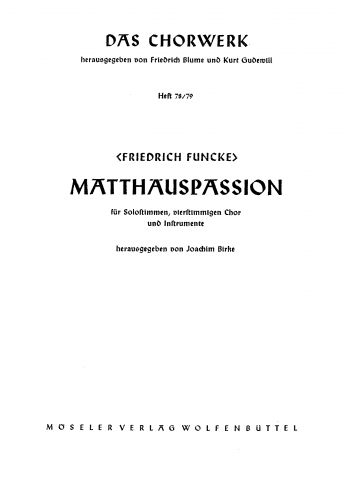 Funcke - St Matthew Passion - Score