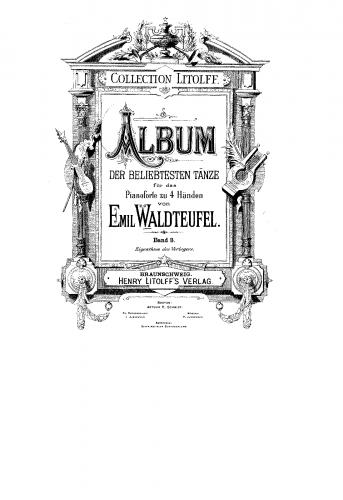 Waldteufel - Estudiantina - For Piano 4 hands - Score