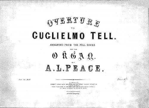 Rossini - Guillaume Tell - Overture For Organ (Peace) - Score