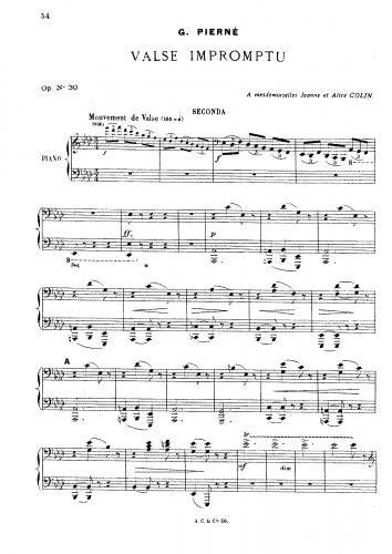 Pierné - Valse-Impromptu, Op. 27 - Score