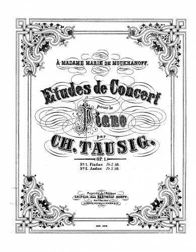 Tausig - 2 Etudes de concert - Piano Score - Score