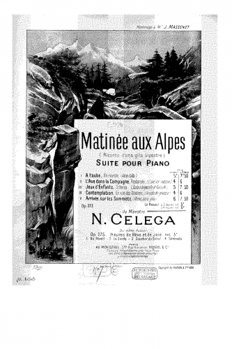 Celega - Matinée aux Alpes, Op. 273 - For Piano 4 hands - Score