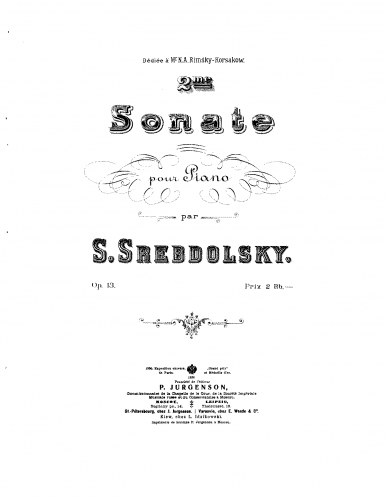 Srebdolskii - Piano Sonata No. 2 - Piano Score - Score
