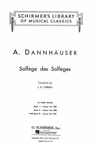 Danhauser - Solfège des Solfèges, vol. 3 - Score