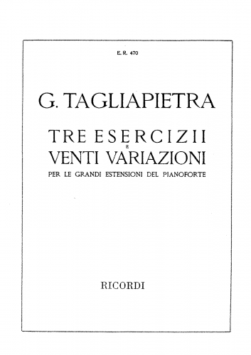 Tagliapietra - 3 Exercises and 20 Variations - Score