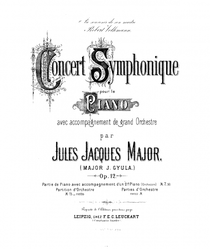 Major - Concert Symphonique, Op. 12 - Score