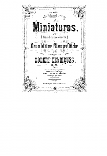 Henriques - Miniatures, Op. 11 - Score