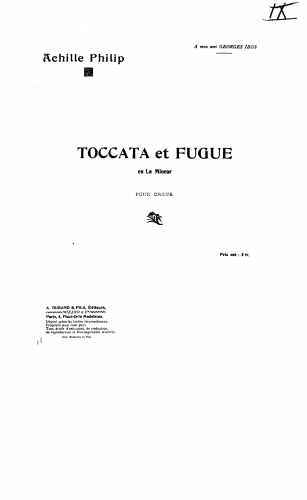 Philip - Toccata and Fugue in A Minor - Score