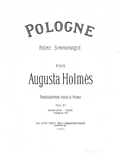 Holmès - Pologne - For Piano Solo (Unknown) - Score