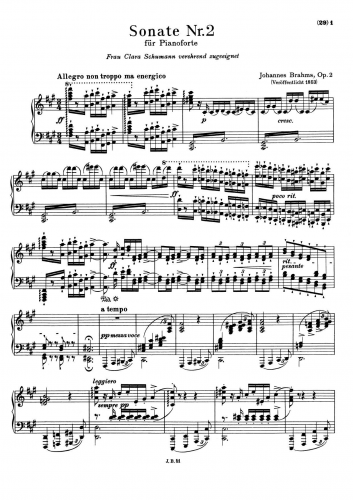 Brahms - Piano Sonata No. 3 - Score