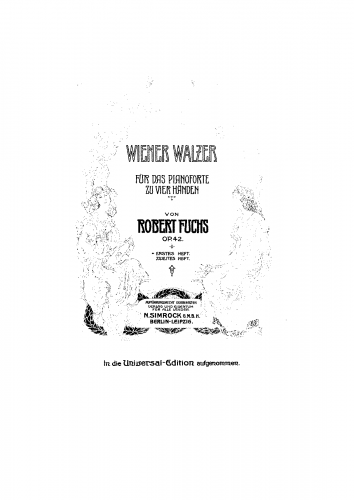 Fuchs - Wiener Walzer - Piano Duet Scores - Book I