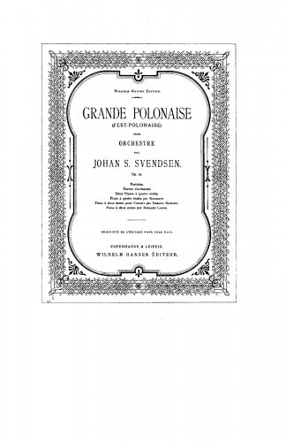 Svendsen - Fest-Polonaise, Op. 12 - For Piano 4 hands (Reissiger) - Score