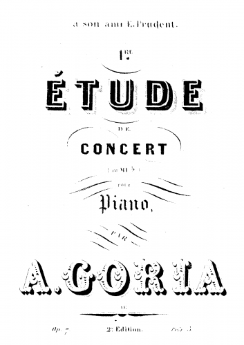 Goria - Etude de Concert - Score