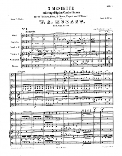 Mozart - 2 Minuets - Score