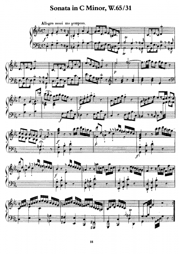 Bach - Sonata in C minor Wq.65/31 (H.121) - Score