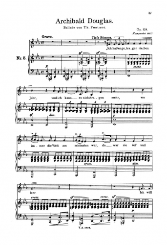Loewe - Archibald Douglas, Op. 128 - Score
