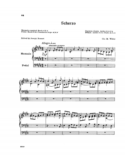 Widor - Organ Symphony, Op. 13 No. 2 - Organ Scores - IV. Scherzo «La Chasse»