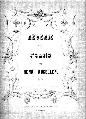 Rosellen - 3 Rêveries, deuxieme livre - Rêverie No. 1