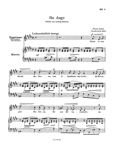 Liszt - Nimm einen Strahl der Sonne - Score