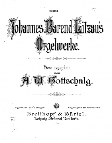 Litzau - Orgelwerke. - Score