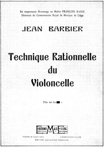 Barbier - Technique Rationnelle du Violoncelle - Score
