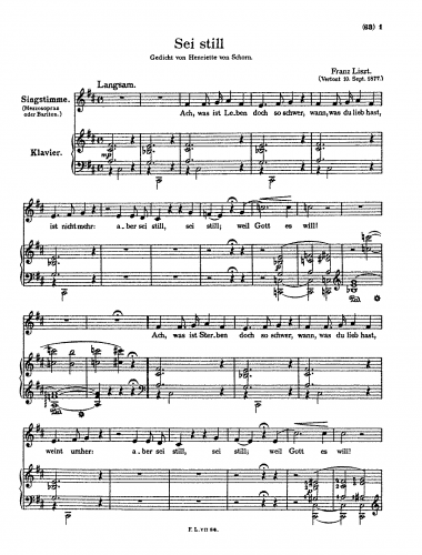 Liszt - Sei still - Score