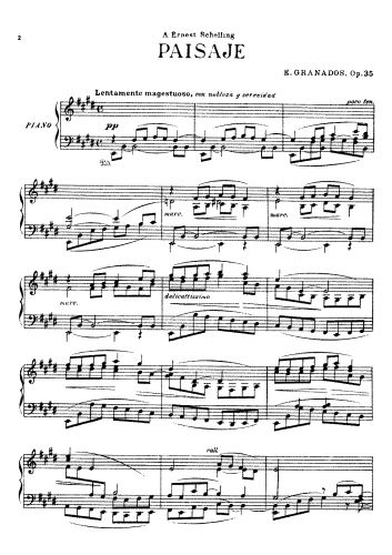 Granados - Paisaje, Op. 35 - Score