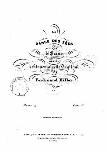 Hiller - La Danse des Fées, Op. 9 - Score