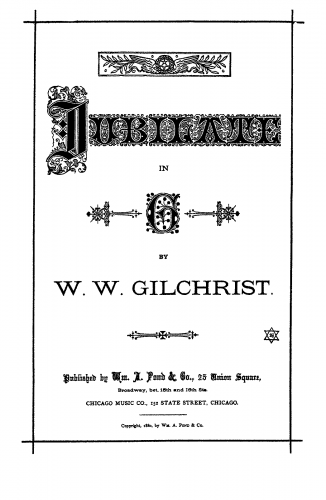 Gilchrist - Jubilate in G major - Score