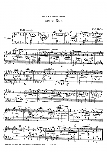 Höfle - Mazurka No. 2 - Score