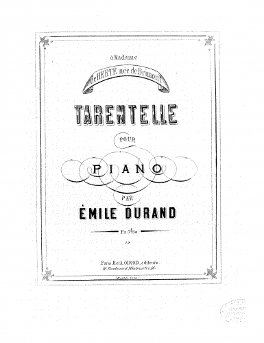 Durand - Tarentelle - Score
