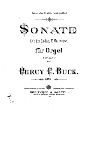 Buck - Organ Sonata No. 1 - Score
