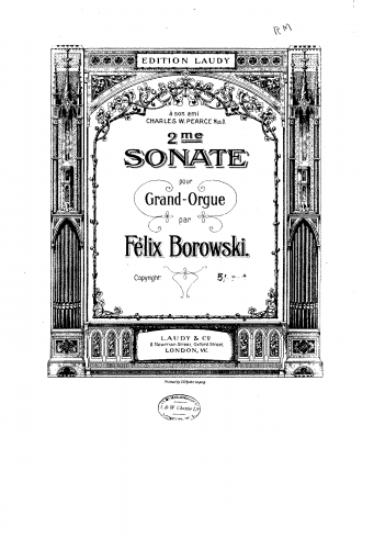 Borowski - Organ Sonata No. 2 - Score