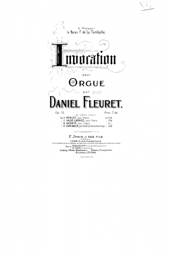 Fleuret - Invocation : pour orgue, op. 13 - Score