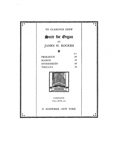 Rogers - Suite for Organ - Score