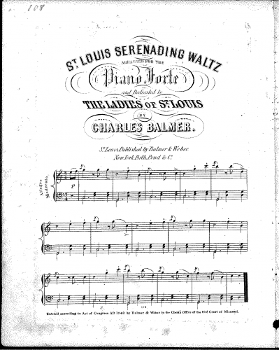 Balmer - St. Louis Serenading Waltz - Score