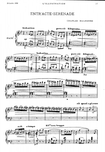 Malherbe - Entr´acte-Sérénade - Score