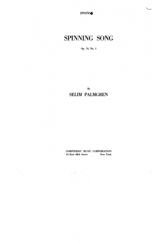 Palmgren - Piano Pieces, Op. 76 - Score