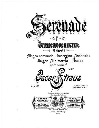 Straus - Serenade for Strings, Op. 35 - Score