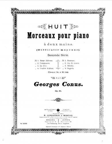 Konyus - 8 Morceaux, Op. 31 - Score