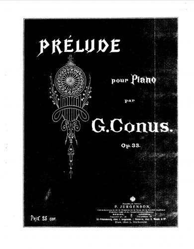 Konyus - Prelude, Op. 33 - Score