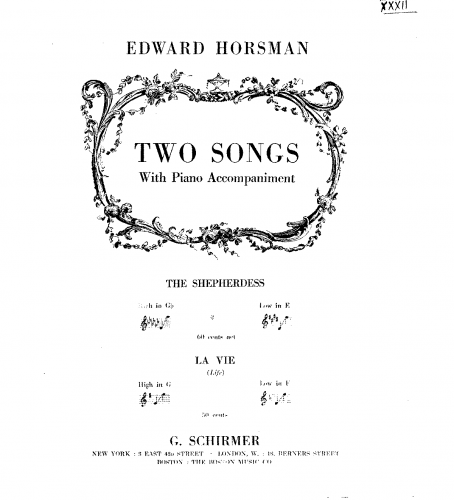 Horsman - The Shepherdess - Score