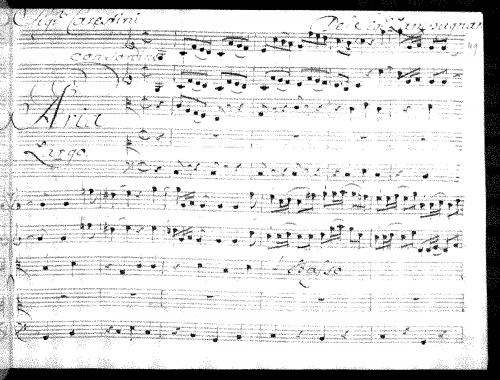 Lampugnani - Ezio - Scores and Parts Selections (1743 Version) - Act II, Sc.13. Aria of Ezio: Perdona, amato bene