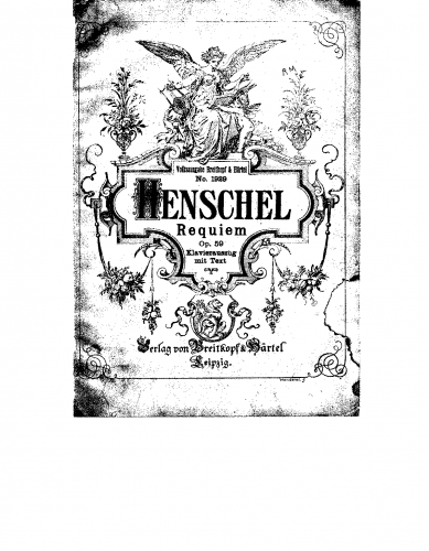 Henschel - Requiem, Op. 59 - Vocal Score - Score