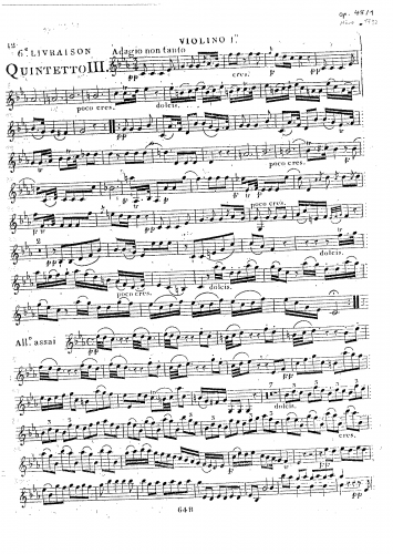 Boccherini - 4 String Quintets, G.355-358 (Op. 45) - G.355 (Op. 45/1) - Alto Violoncello (alternate for cello 1)