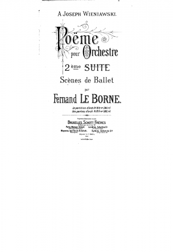 Le Borne - Scènes de Ballet, Op. 9 - Score